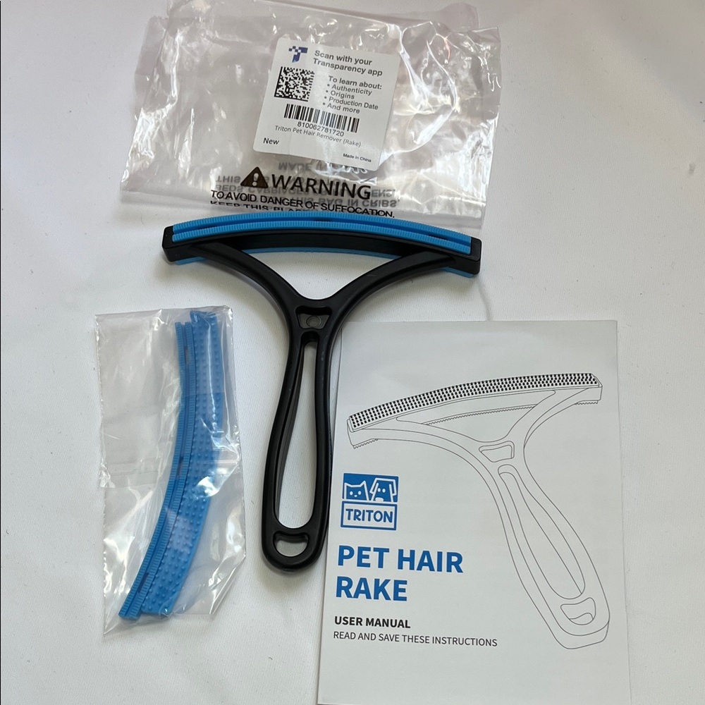 Black and Blue Pet Grooming Rake. 2 pack.